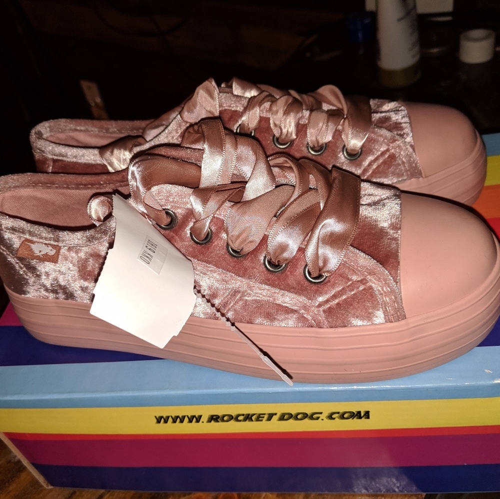 PiNK Rocket Dog Crushed Velvet Sneakers